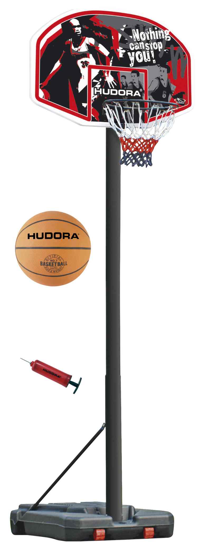 Basketballstaender-Set-incl-Ball-Pumpe-GH-305-cm-Hudora-Chicago-Basketballkorb